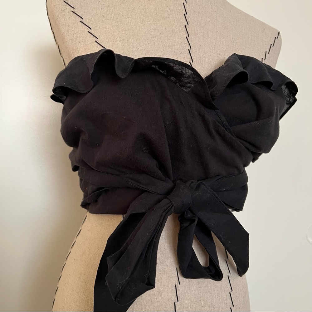 NWT Ruffled Tie-Front Tube Top - Picture 12 of 16